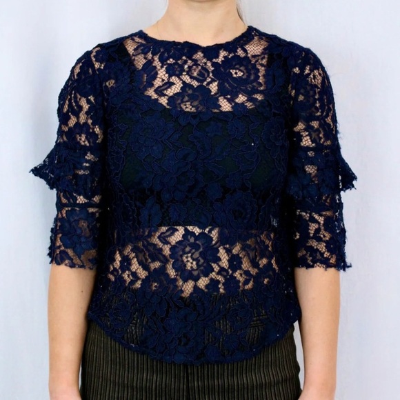 Reformation Tops - Reformation’Marie’ Ruffle-Tiered Bell Sleeve